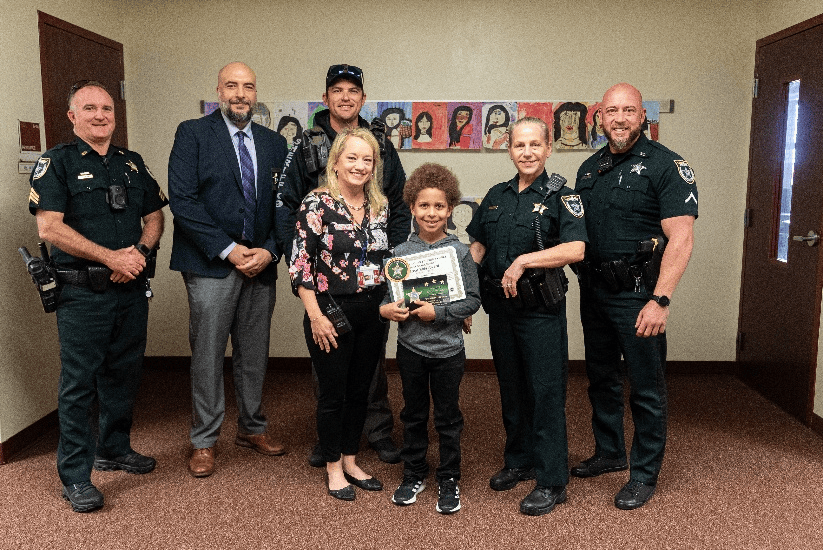 Kingston Bass receives Sheriff Rick Staly’s “Great Kid” Award for November 2025