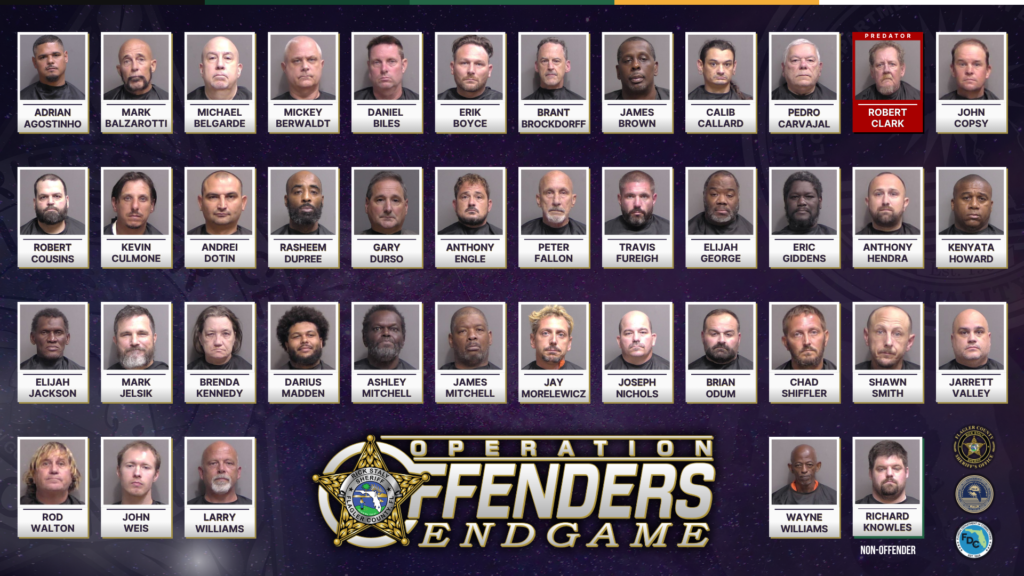 Mug shots of arrestees as a result of Operation Offenders: Endgame